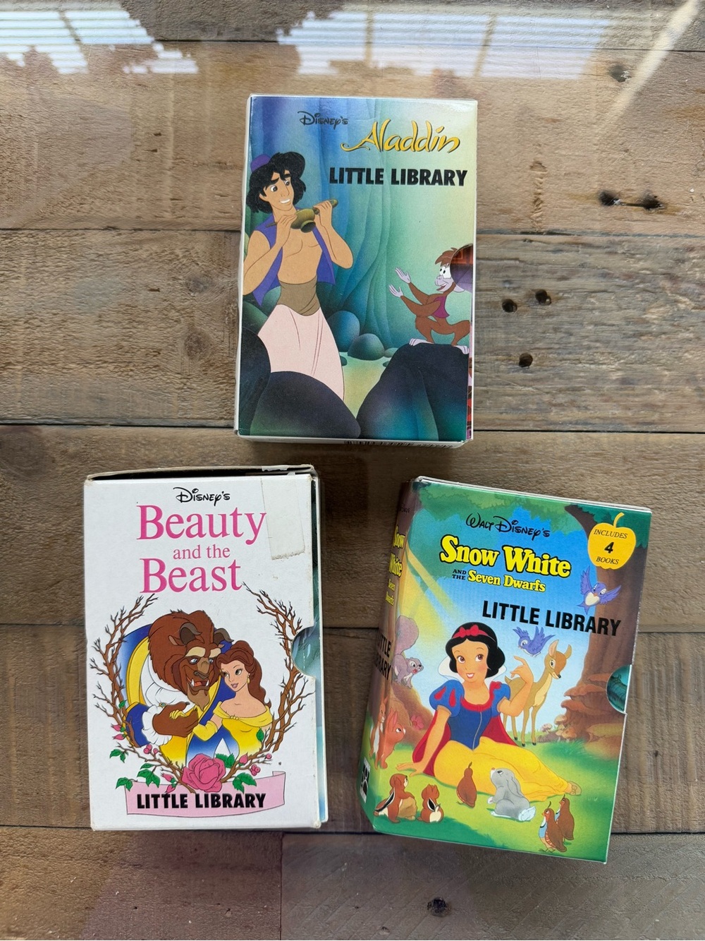 Set of 3 little library Disney books. Snow White, Beauty and the Beast, Aladdin